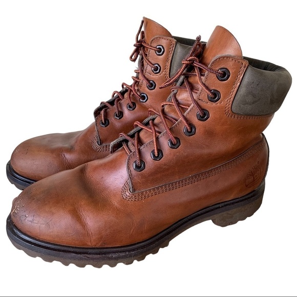 Timberland 6' Premium 11066 Mens Brown Leather Boots Waterproof Size 8.5 wide - Picture 1 of 5